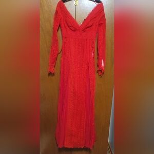 Ermanno Scervino Vibrant Red Long Sleeve Dress Size 6